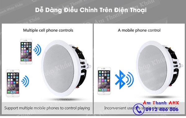 loa âm trần không dây bluetooth wifi đa vùng nhà thông minh