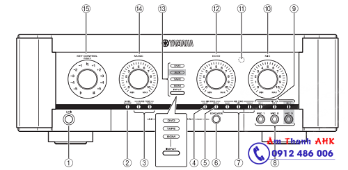 bang dieu khien phia truoc amply yamaha kma 1080