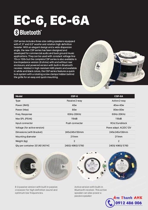 loa am tran bluetooth gia dinh ec6 ec6a