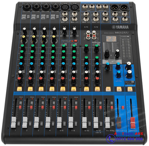 mặt nghiêng trước mixer yamaha mg12xu